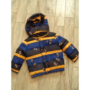 NEW POLO Ralph Lauren boys 3T blue Bear Puffer Down Winter coat